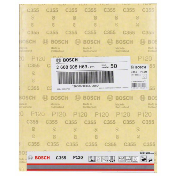 Bosch Schleifblatt C355, Papierschleifblatt, 230 x 280 mm, 120-Beschreibung lesen