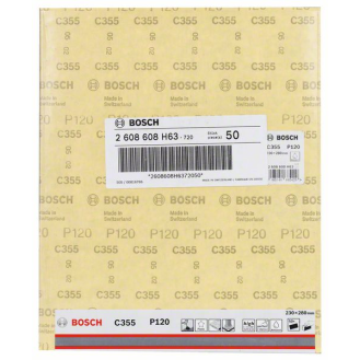 Bosch Schleifblatt C355, Papierschleifblatt, 230 x 280 mm, 120-Beschreibung lesen
