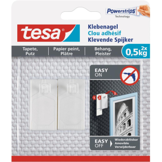 Tesa Klebenagel,Tapete&Putz,2X0,5 Kg, Blister 08 Weiss-Beschreibung lesen