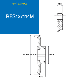 CMW - Gusseisenrad mit abnehmbarer Nabe 2517 - Einfachverzahnung - 08B1 - 114 Zähne - Teilung 12,7 mm-Beschreibung lesen