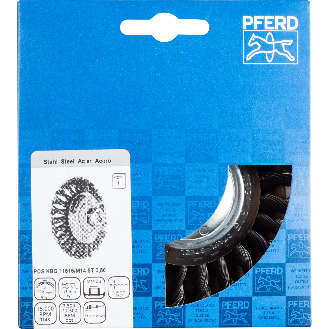 Pferd Kegelbrste gezopft KBG  115x15 mm M14 Stahl-Draht- 0,50mm-Beschreibung lesen