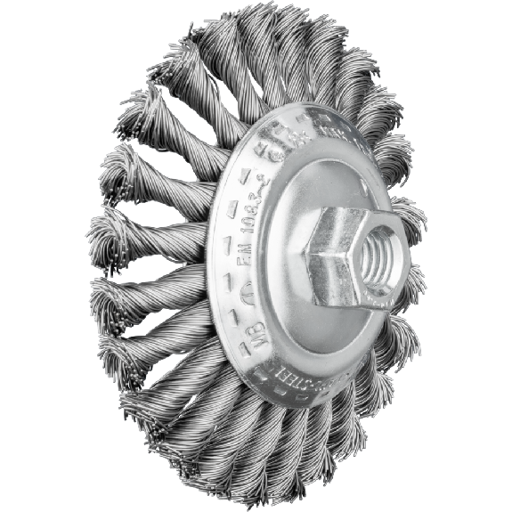 Pferd Kegelbrste gezopft KBG  115x15 mm M14 Stahl-Draht- 0,50mm-Beschreibung lesen