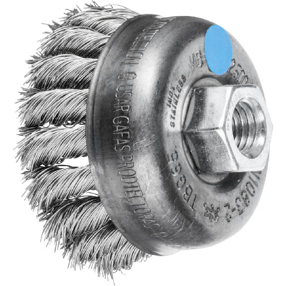 Pferd Topfbrste gezopft TBG  65 mm M14 Edelstahl-Draht- 0,35 mm-Beschreibung lesen