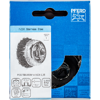 Pferd Topfbrste gezopft TBG  65 mm M14 Edelstahl-Draht- 0,35 mm-Beschreibung lesen
