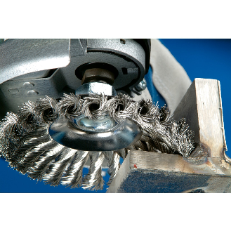 Pferd Kegelbrste gezopft KBG  115x15 mm M14 Edelstahl-Draht- 0,35 mm-Beschreibung lesen