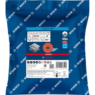 Bosch EXPERT R782 Prisma Ceramic X-LOCK Fiberscheibe, 125 mm, 22,23 mm, K 80, 25-Beschreibung lesen