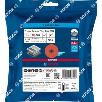 Bosch EXPERT R782 Prisma Ceramic Fiberscheibe, X-LOCK, 115 mm, 22,23 mm, K 36-Beschreibung lesen