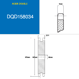 CMW - Disco pretaladrado - Acero - Dentado doble - 10B2 - 33 dientes - Paso 15.8 mm con agujero 20 mm-Leer más