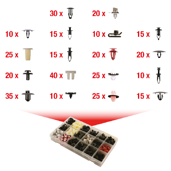 Jeu de clips de fixation Toyota Lexus 360 pièces-Lire la description