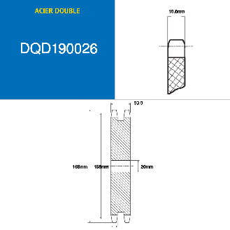 CMW - Disque pré alésé - Acier - Double denture - 12B2 - 26 dents - Pas de 19,05 mm avec alésage de 20  mm-Lire la description