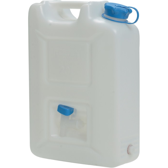 Wasserkanister 22l HD-PE stapelbar,m.Auslaufhahn H495xB350xT165mm-Beschreibung lesen