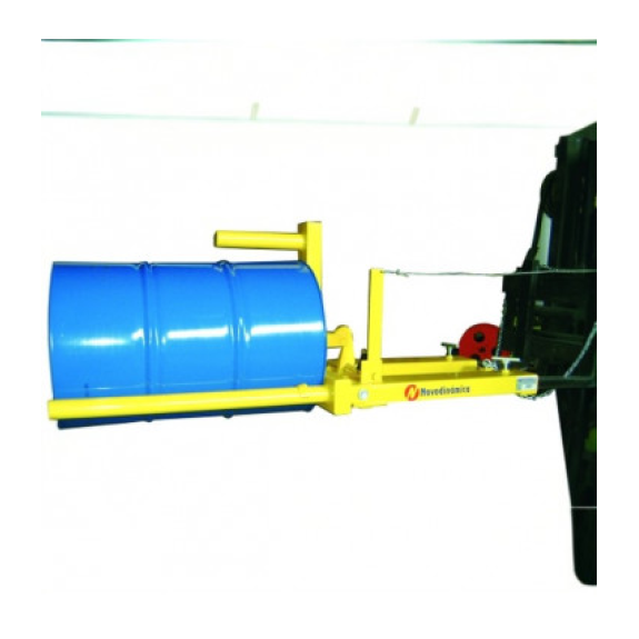 Basculeur de fûts monté sur chariot pour fûts de 200L jusqu'à 400 kg-Lire la description