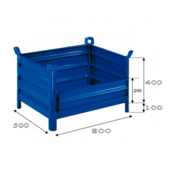 Cestón chapa 800 x 500 mm con lateral abatible-Leer más
