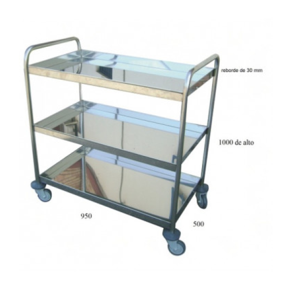 Carro 3 bandejas inox. 950 x 590 mm soldado Carro 3 bandejas inox. 950 x 590 mm soldado-Leer más