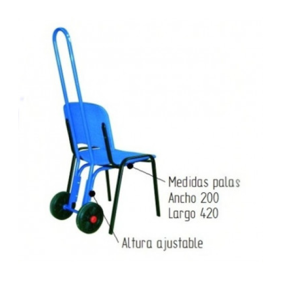 Petit chariot de transport de chaises en acier avec une capacité de 75 kg par Pack & Store-Lire la description
