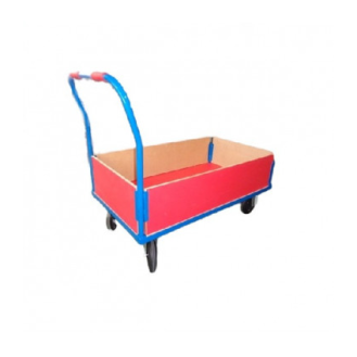 Carro/plataforma de transporte con laterales de madera N6021-MA, capacidad 500 kg-Leer más