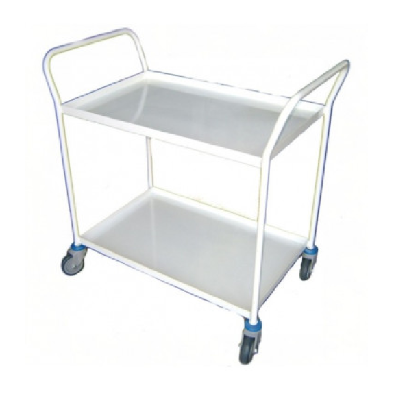 Mesa metálica con ruedas y 2 baldas-Leer más