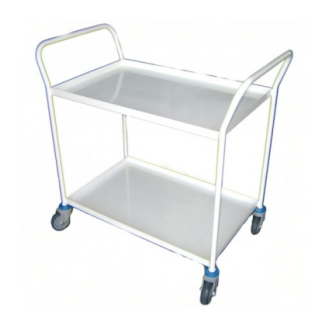 Mesa metálica con ruedas y 2 baldas-Leer más