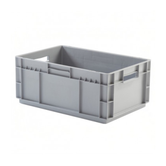 Caja de plástico apilable y encajable Norma Europa con tapa integrada 600x400x252h-Leer más