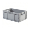 Caja de plástico apilable y encajable Norma Europa con tapa integrada 600x400x252h