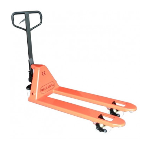 Transpaleta de acero inoxidable 1.150 x 540 mm con ruedas de nylon-Leer más