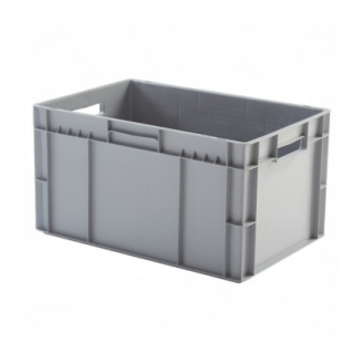 Caja de plástico apilable y encajable Norma Europa con tapa integrada 600x400x320h-Leer más