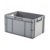 Caja de plástico apilable y encajable Norma Europa con tapa integrada 600x400x320h