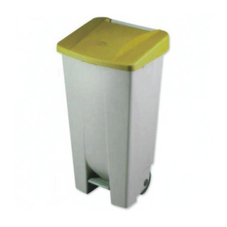 Cubo con tapa amarilla de 120 litros-Leer más