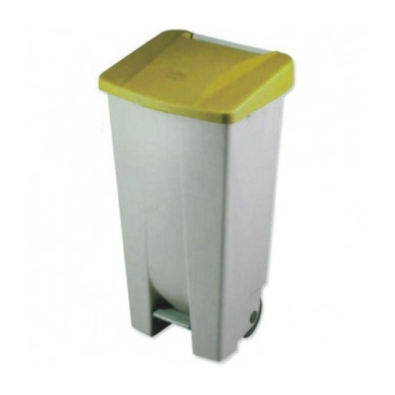 Cubo con tapa amarilla de 120 litros-Leer más