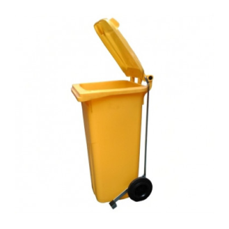 Cubo basura amarillo 240 lts con pedal-Leer más