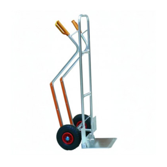 Chariot pliant en aluminium léger avec poignées ergonomiques et roues pneumatiques-Lire la description