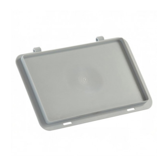 Couvercle en plastique avec charnières intégrées pour caisses 300x200 | Dim.: 300x200x22h mm.-Beschreibung lesen