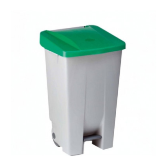 Cubo de basura con tapa verde de 60 litros-Leer más