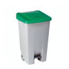 Cubo de basura con tapa verde de 60 litros