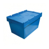 Caja de plástico apilable y encajable Norma Europa con tapa integrada 400x600x343h