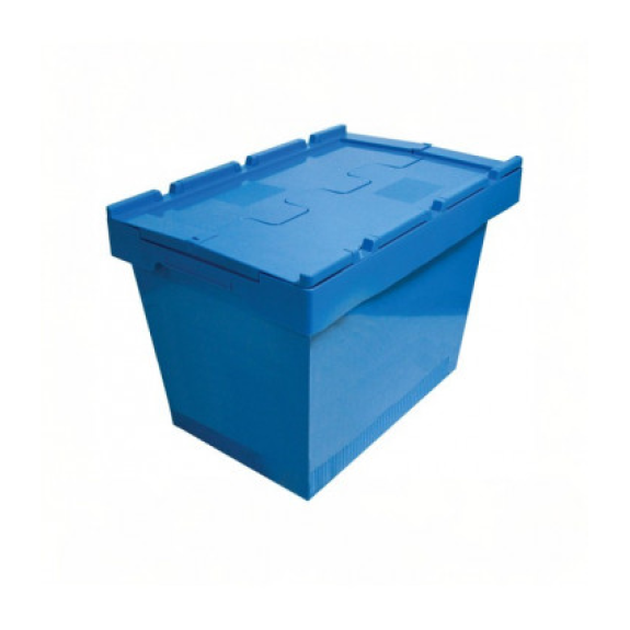 Caisse en plastique empilable et emboîtable Norma Europe avec couvercle intégré 400x600x442h-Lire la description