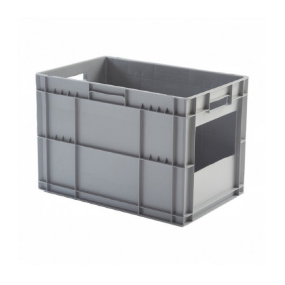 Boîte en plastique empilable avec fenêtre Norma Europe 600x400x410h-Beschreibung lesen