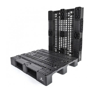 Palet de plástico perforado 1200x1000 con 3 patines-Leer más