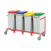 Carro reciclaje 4 cubos