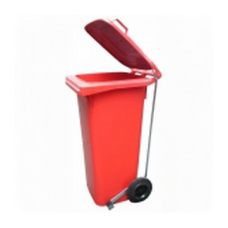 Cubo basura rojo 80 lts con pedal-Leer más