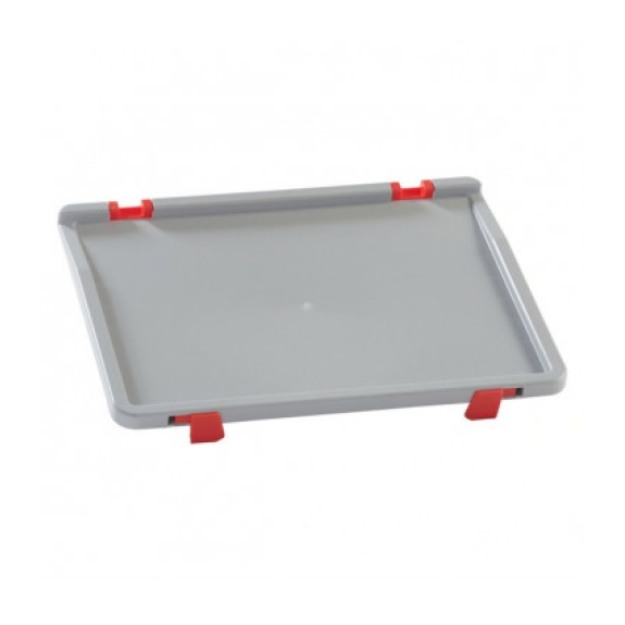 Couverture en plastique avec 2 clips et charnières pour boîtes 400x300-Lire la description