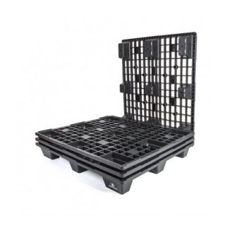 Palet de Plástico ligero 1200 x 1000 mm. perforado con perímetro (x 10)-Leer más
