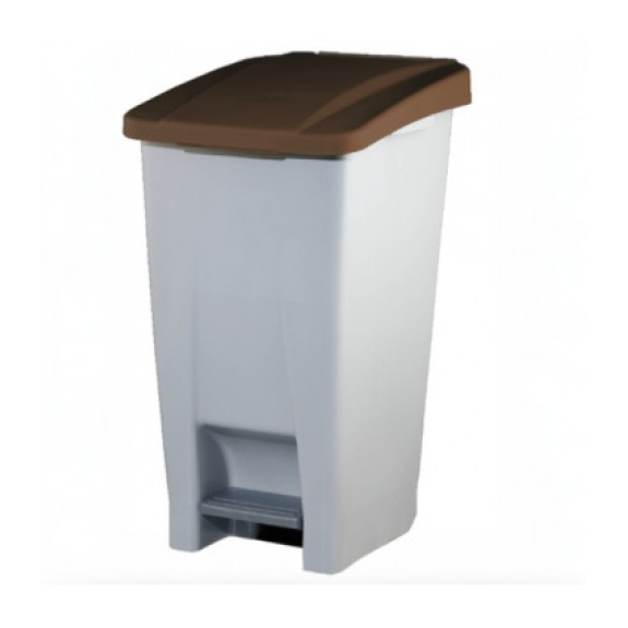 Cubo tapa marrón 120 litros-Leer más