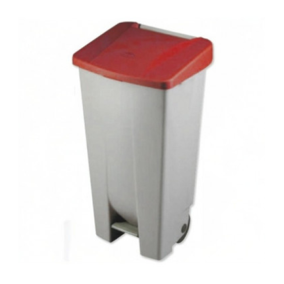 Seau couvercle rouge 120 litres-Lire la description
