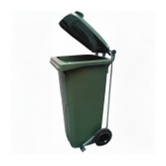 Cubo de basura verde de 120 litros con pedal-Leer más