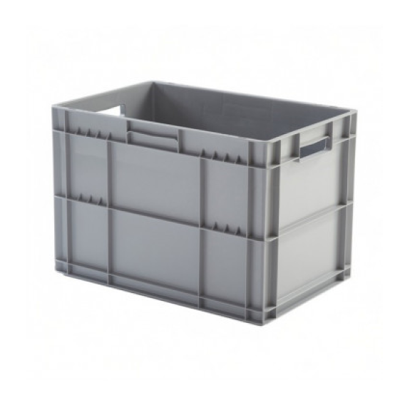 Stapelbare Kunststoff-Transportbox 600x400x410h - Grau-Beschreibung lesen