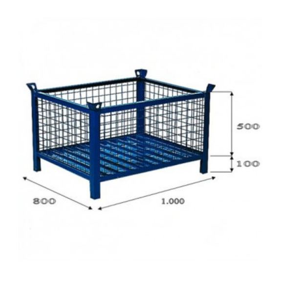 Contenitore metallico con ruote e ingresso per carrello elevatore-Leggi tutto