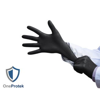 Gants vitrile jetables (nitrile-vinyle mix) Noir - Boîte de 100 gants - Sans latex - Non poudrés - Résistants et Multi-usages-Lire la description