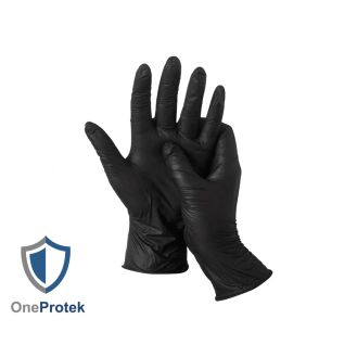 Gants vitrile jetables (nitrile-vinyle mix) Noir - Boîte de 100 gants - Sans latex - Non poudrés - Résistants et Multi-usages-Lire la description