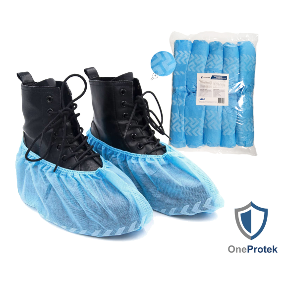 Surchaussures Jetables Imperméables en Polyéthylène (PP) - Sachet de 100 pièces - Taille Unique  Bleu-Lire la description
